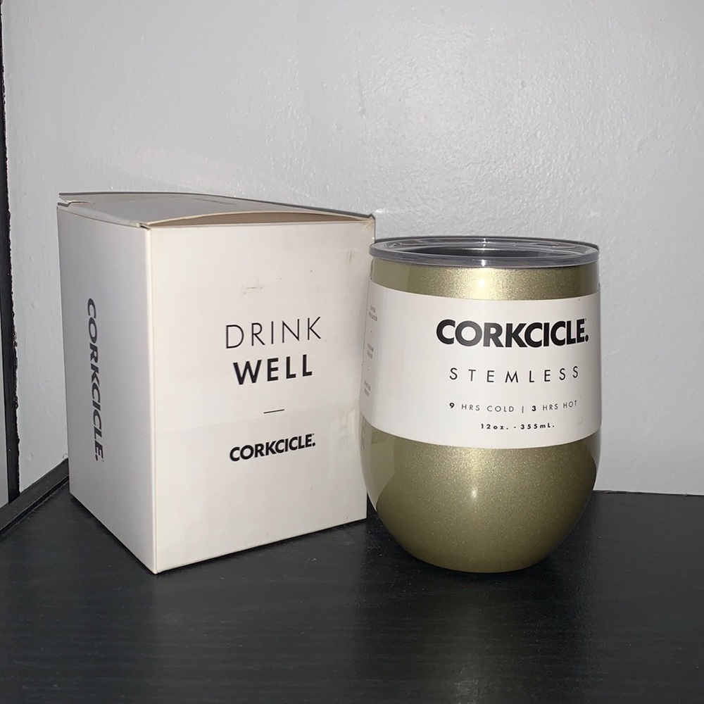 Corkcicle Gold Stemless 12 oz Cup